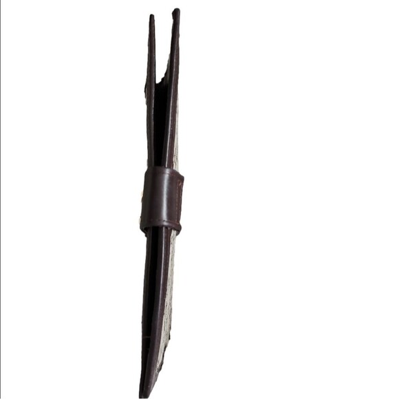 Ferragamo vintage logo canvas/leather bifold passport holder wallet EUC - Picture 6 of 12